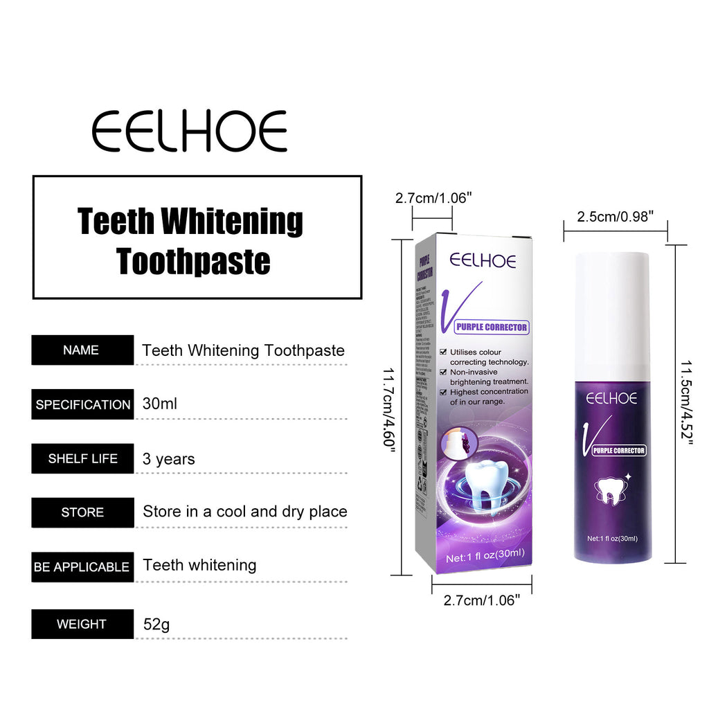 EELHOE Teeth Whitening Toothpaste Removes Stains and Odors Oral Care Brightening Teeth Toothpaste