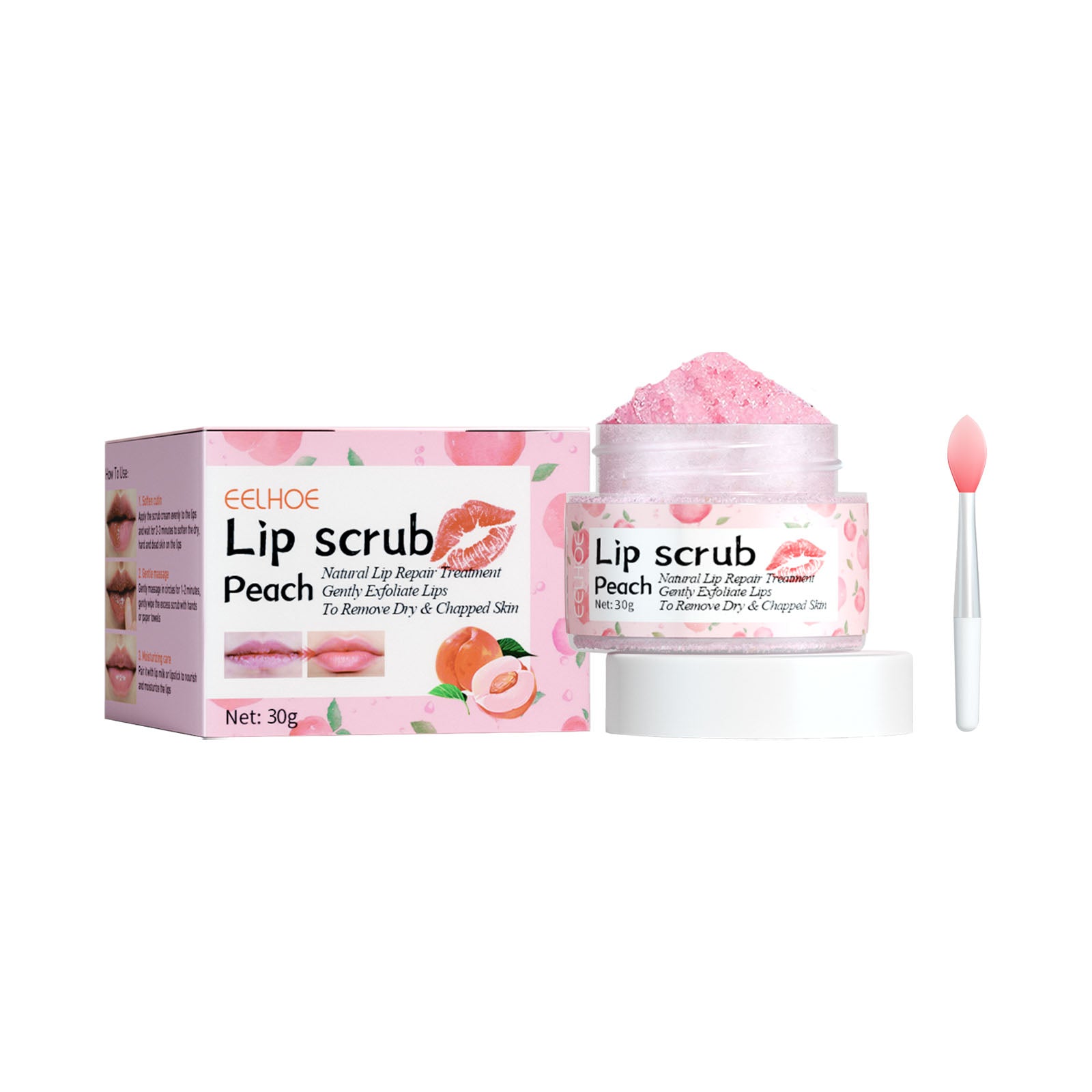 EELHOE Peach Lip Scrub Moisturizing Lip Hydrating Hydrating Lightening Lip Skin Improving Mouth Corners Dull