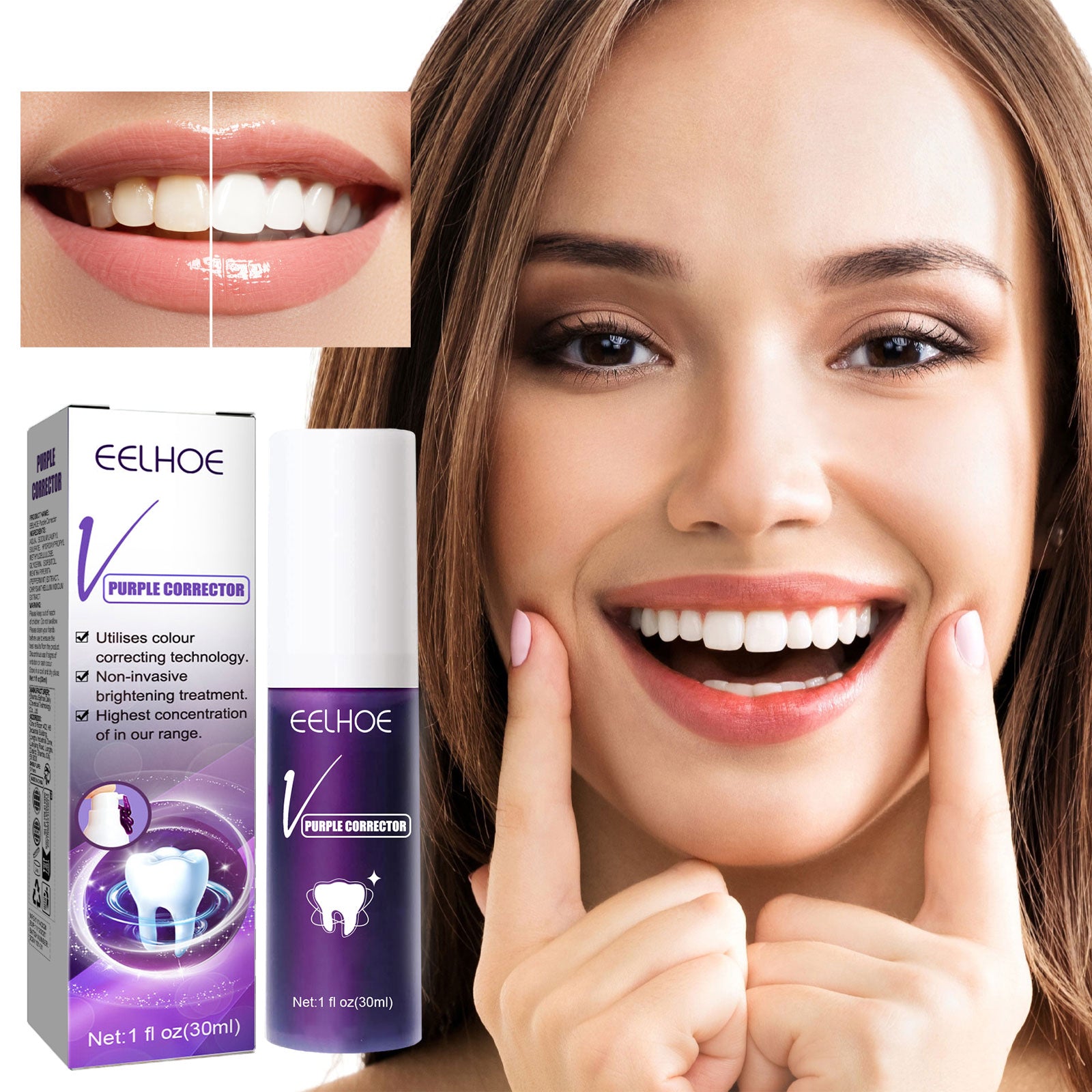 EELHOE Teeth Whitening Toothpaste Removes Stains and Odors Oral Care Brightening Teeth Toothpaste